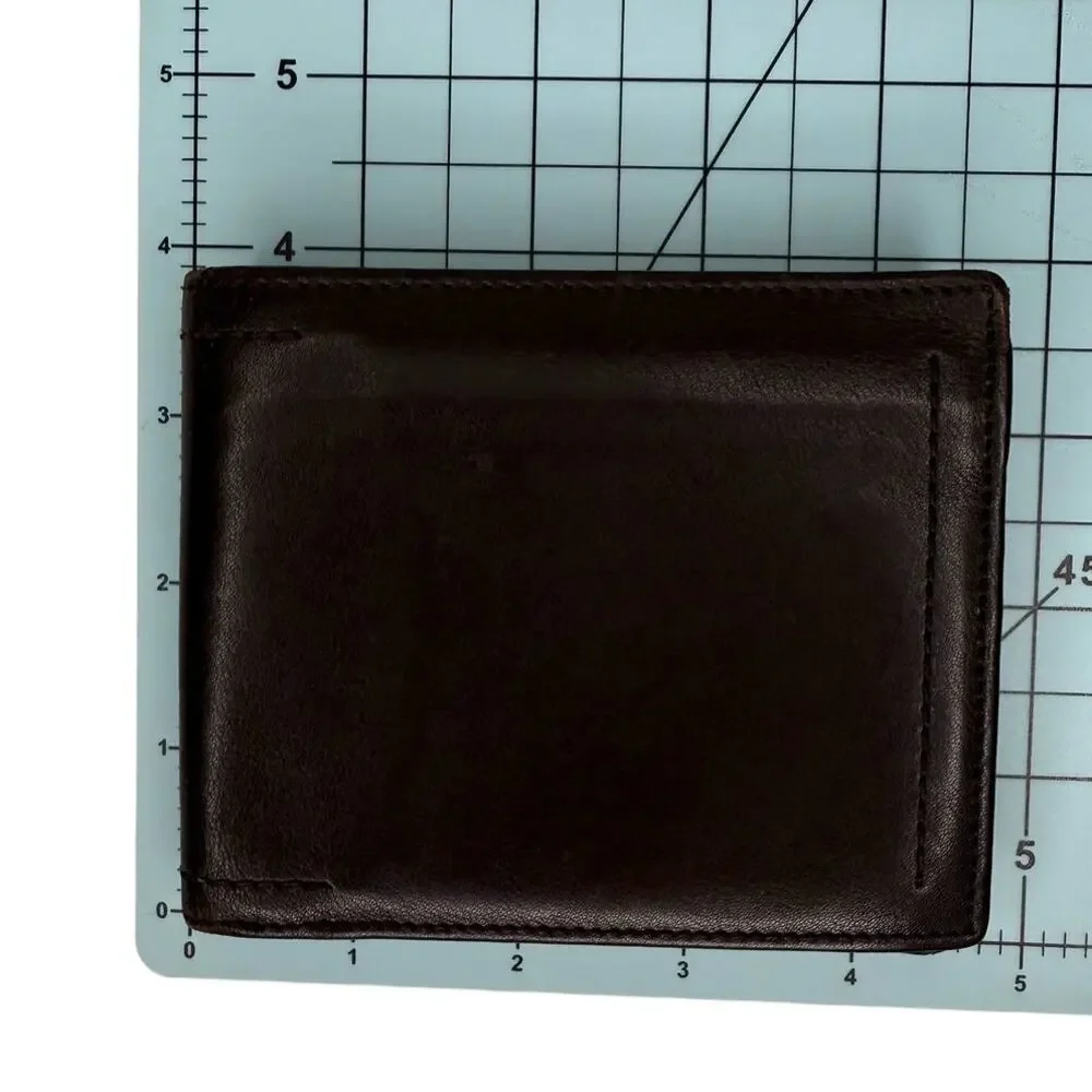 Lanvin Paris Leather Bi-fold Wallet with Coin Pocket Designer Mens